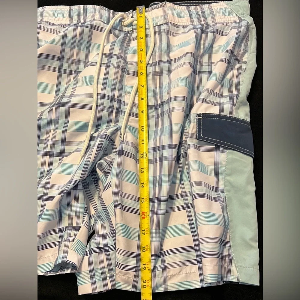 EUC Sonoma Plaid Swim Shorts with Pocket Men’s Large & drawstring waist